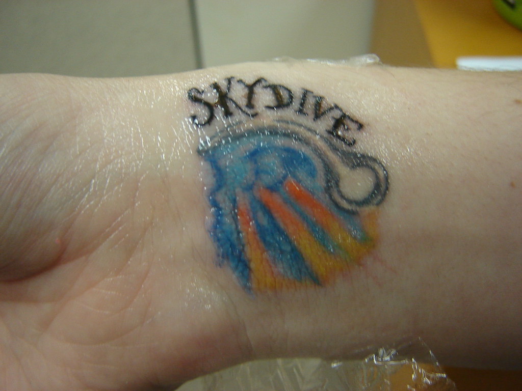 skydive tattoo after the second session on my skydiving skydive tattoo after the second session on my skydiving