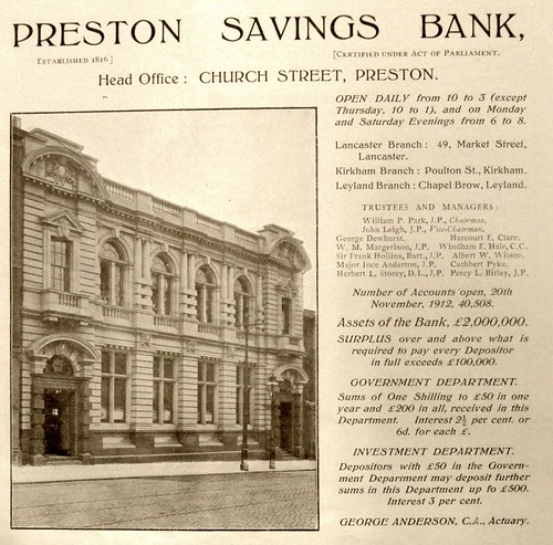 Preston Savings Bank, Church St. | 1912 trade directory | Preston ...