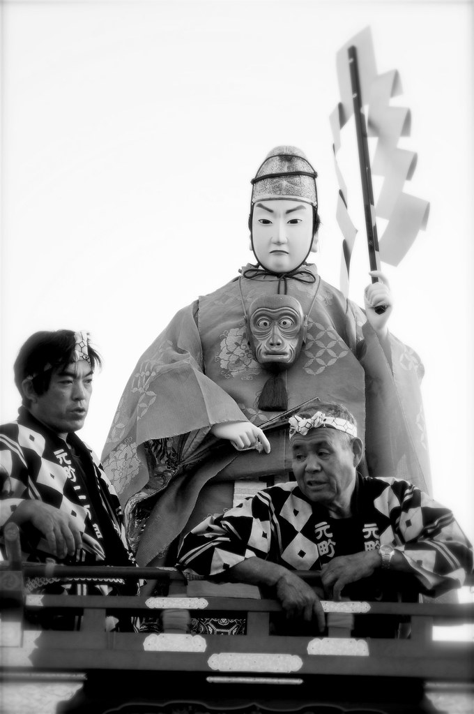 Men Riding A Dashi (Float) At Kawagoe Festival, Japan