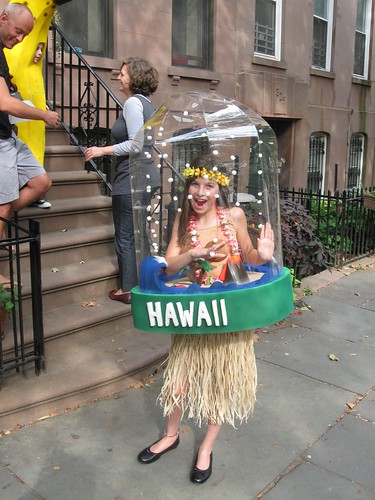 Hawaii snow globe costume | The grass skirt and flower leis … | Flickr