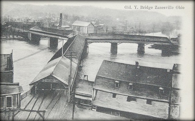 Zanesville, Ohio Y Bridge Ca 1900 DSC_3227 | Old postcard | Phil B | Flickr