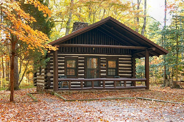 Original log cabin built by the CCC