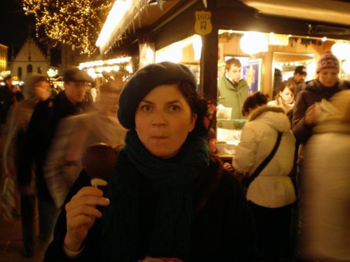 Devouring a chocolate-covered apple at a Munich Christmas market, 2008. Rebecca Schuman: #StudyAbroadBecause it will introduce you to yourself