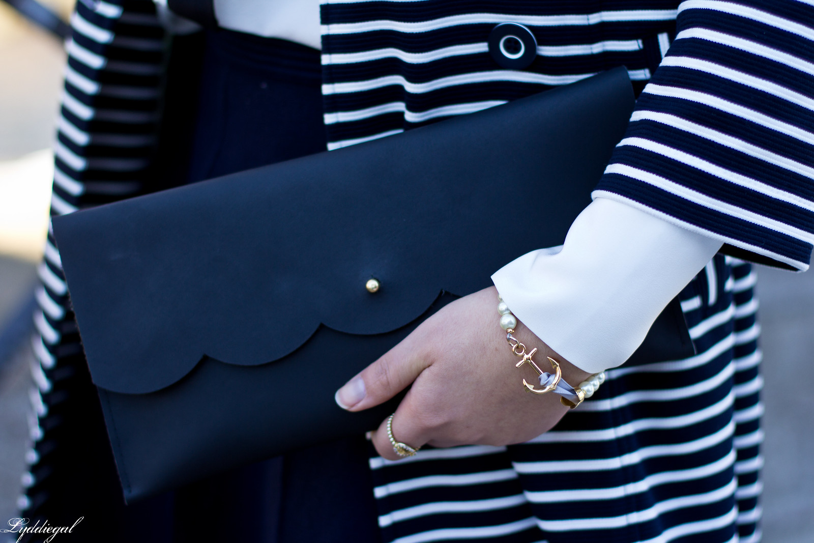 striped coat, scalloped blouse, navy skirt, anchor bracelet-5.jpg