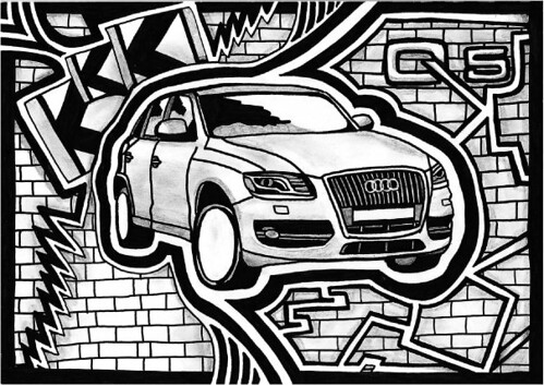 Audi Q5 drawing  Drawing of one of my favorite cars! The 