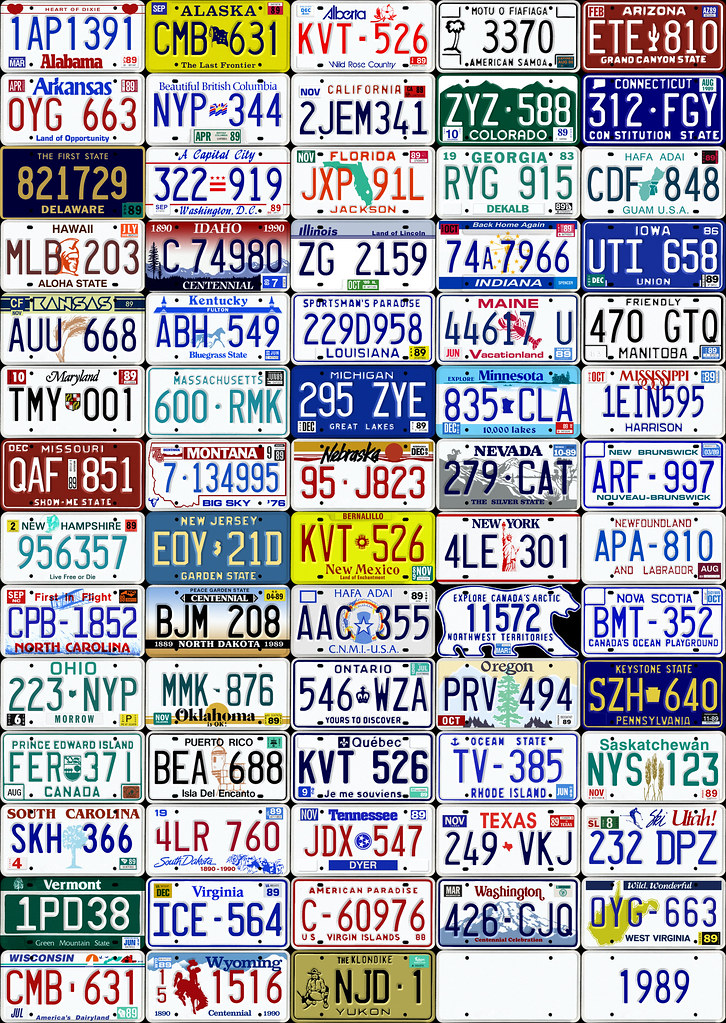 North American License Plates, 1989 | A graphic representati… | Flickr