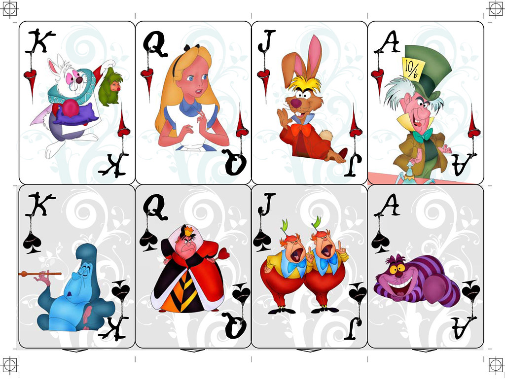 Free Printable Alice In Wonderland Playing Cards Printable - Minimalist ...
