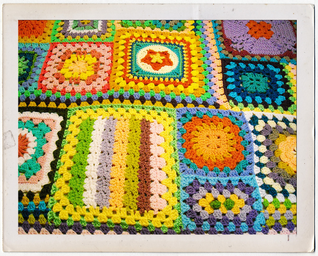 Crocheted Granny Square Sampler Afghan Pattern Digita 