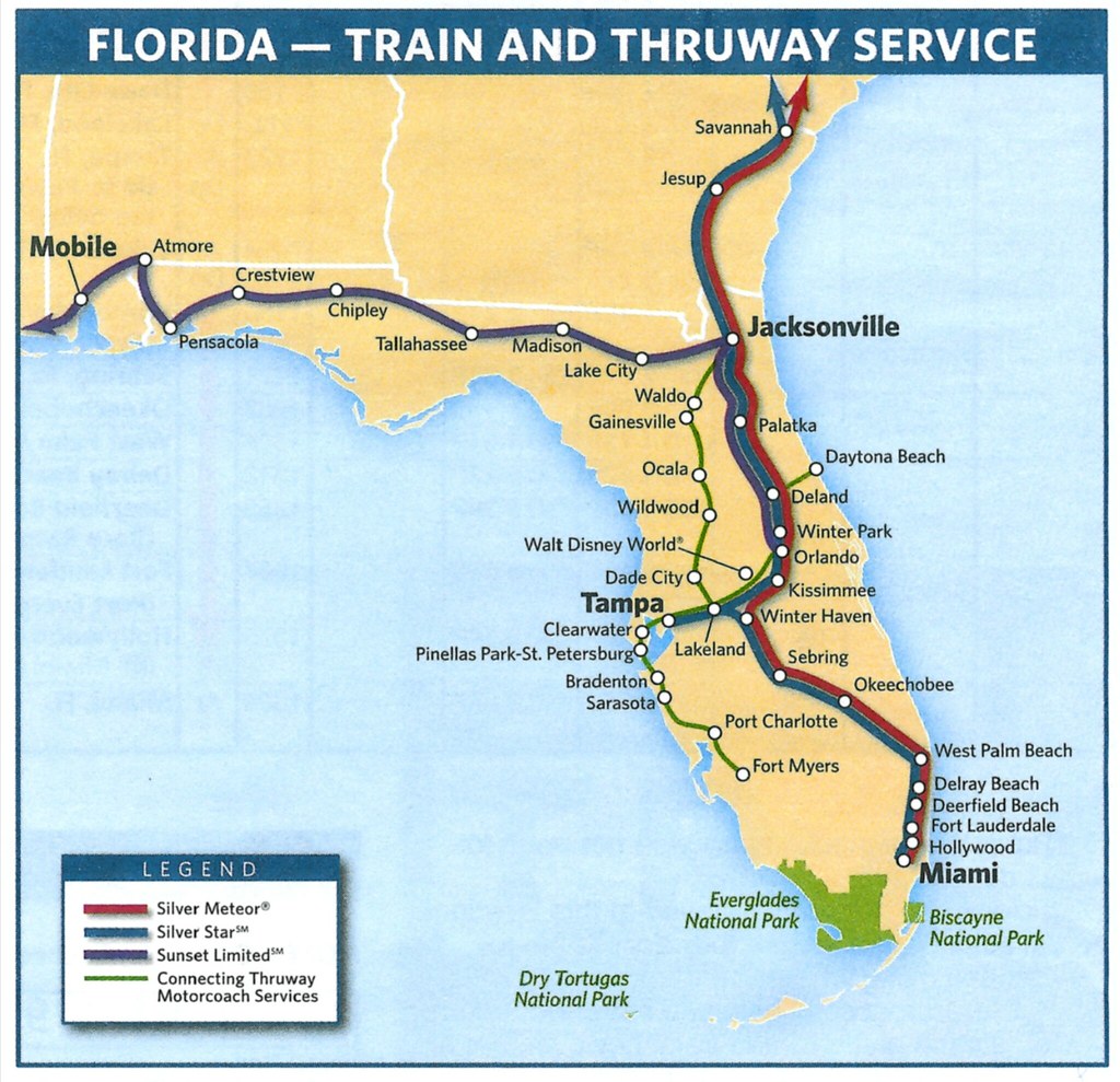 Amtrak's Florida routes in 2009 This Amtrak system map sho… Flickr