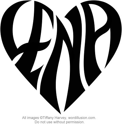 "Lena" Heart Design | A custom design of the name "Lena ...