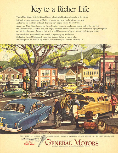 An ad for GM automobiles around 1950, Ad states they are the "Key to a Richer Life"