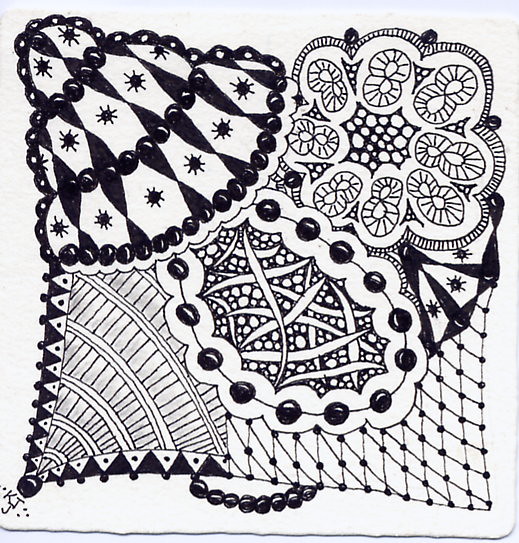 Black Pearl ~Official Zentangle Tile~ Traded | This is today… | Flickr