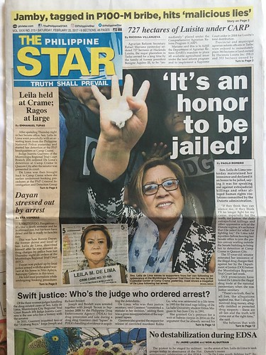 Leila de lima arrested,  Philippine Star