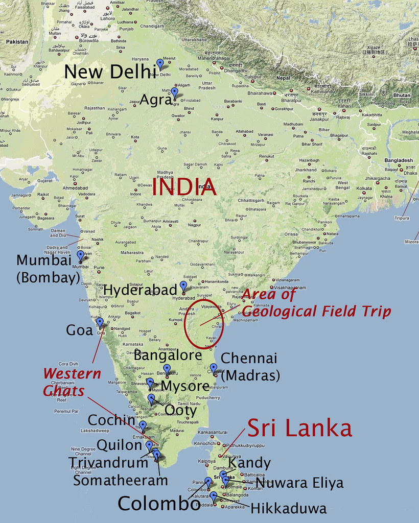 India And Sri Lanka Map Catwalkwords