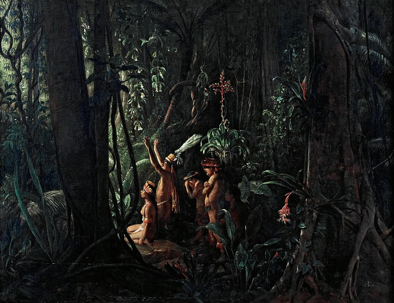 François Auguste Biard - Amazonian Indians Worshiping the Sun God (c.1860)