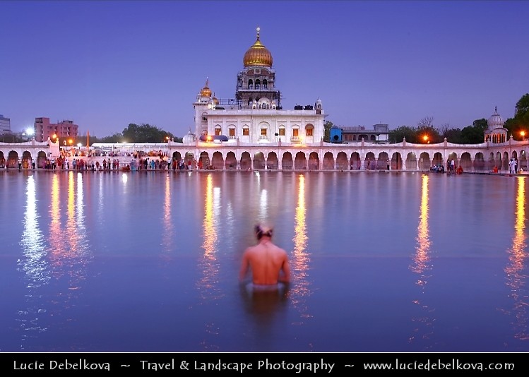 India - New Delhi - Sacred Bath at Gurudwara Bangla Sahib 