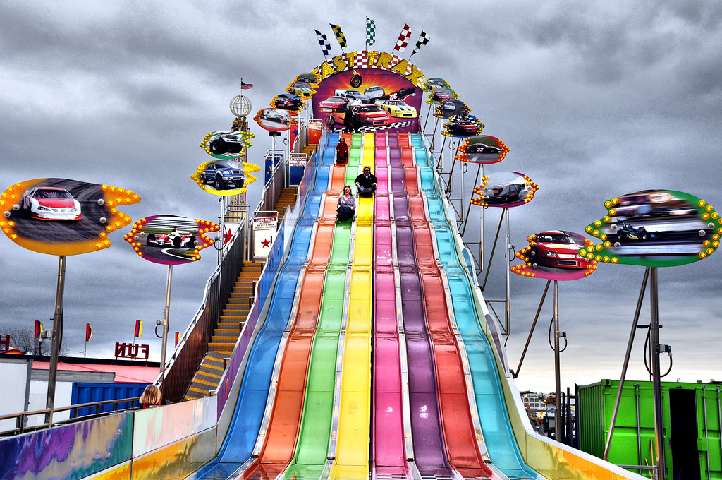Slide Ride Amusement Midway Carnival Colors Race Clouds St… | Flickr
