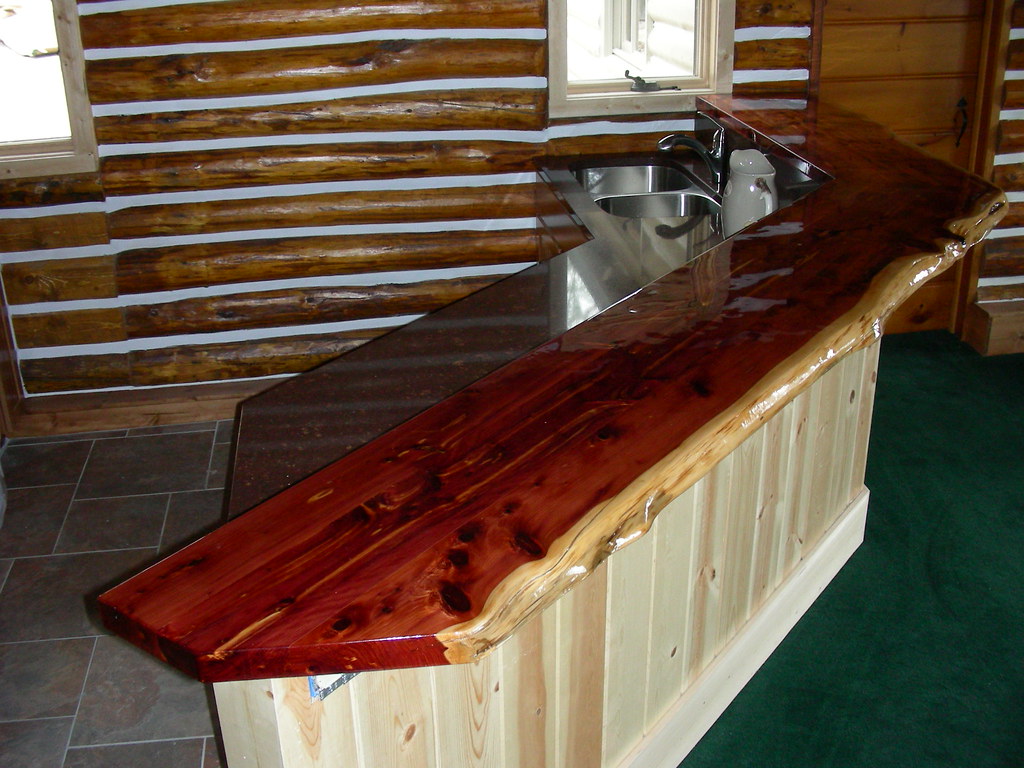 Dougas Lake Cabin bar and counter top. | Red Cedar bar top ...
