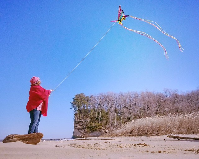 Fossil Beach at Westmoreland State Park is a great place to fly a kite in Virginia