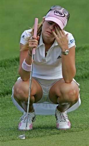 Lpga Tour Golf Paula Creamer Looks Frustrated After A