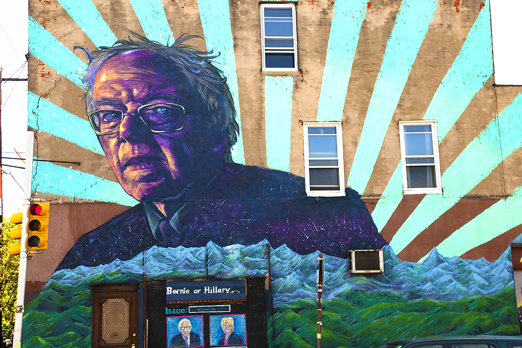 Bernie Sanders mural--Graduate Hospital