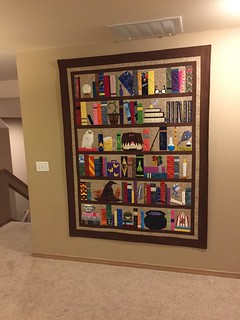 Wendy's finished Project of Doom! Hanging up in her library.
