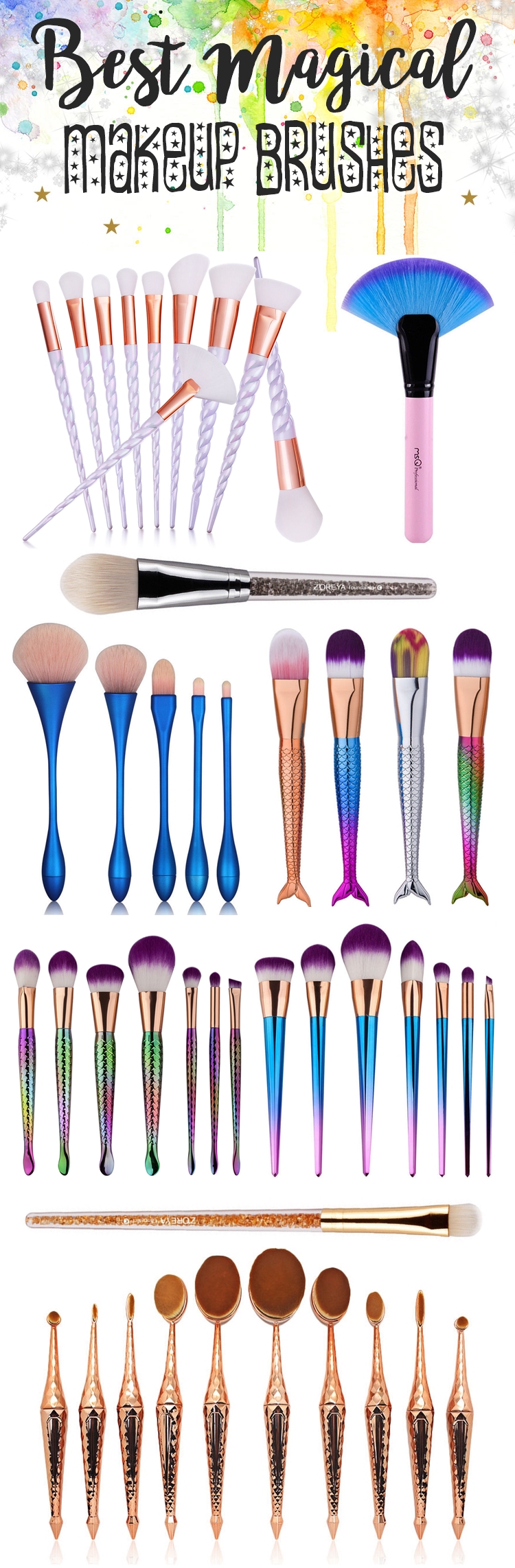 cheap-unicorn-makeup-brushes