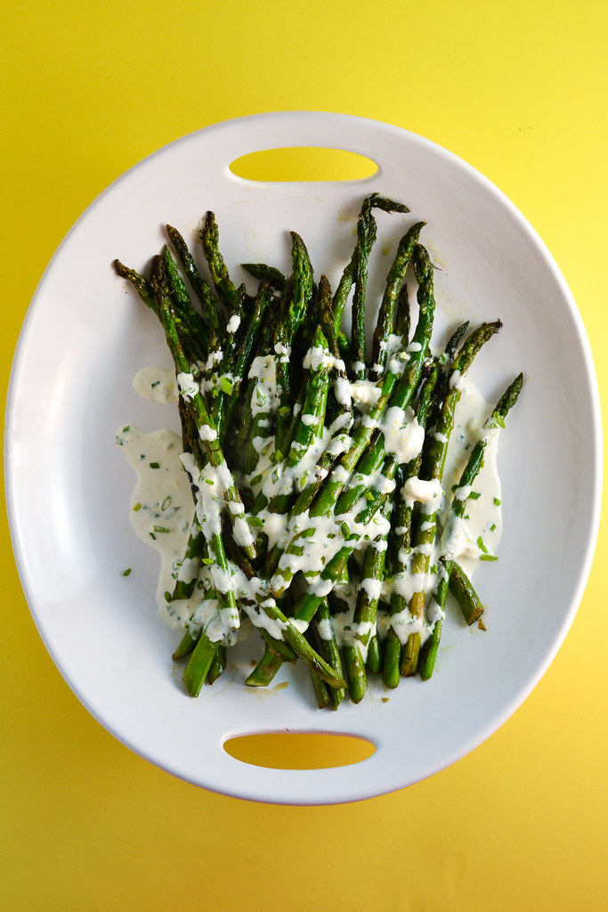 Charred Asparagus With Horseradish Cream Sauce | Things I Made Today