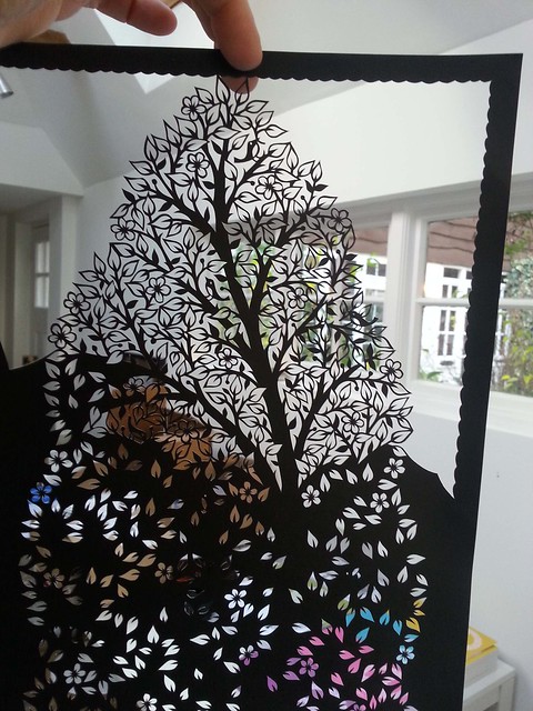Tall Tree papercut (in progress)