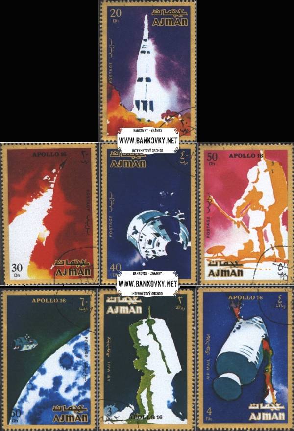 Známky Ajman 1971 Apollo 16, razítkovaná séria