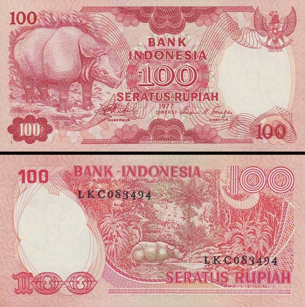 100 Rupií Indonézia 1977, P116