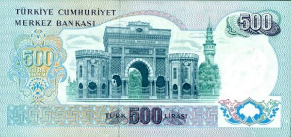 500 tureckých lír Turecko 1970, P190d