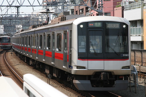 Tokyu 5080 series in Shin-Maruko.Sta, Kawasaki, Kanagawa, Japan /May 1, 2017