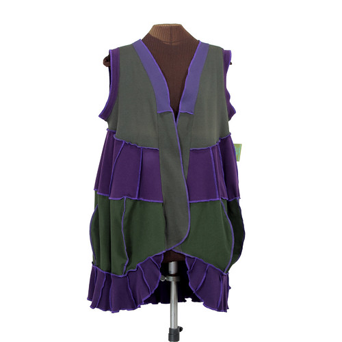Eggplantish vest | Aubergeney long vest in purples and green… | Flickr