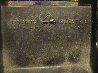 Automatic Electric model 80 - Monophone handset "Walking Cradle" and butler handle detail, raised lettering "Automatic Electric, Chicago Ill U.S.A."