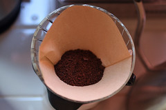 Chit's Coffee - Coffee Tasting pour over coffee grounds
