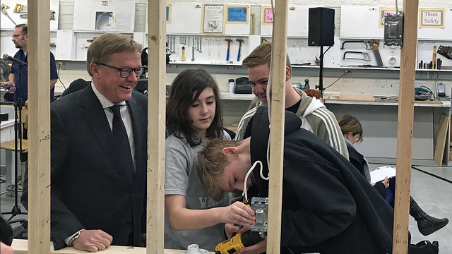 Minister Eggen visits Westmount Junior High School