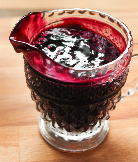 Homemade Blueberry Sauce with Blueberry Liqueur