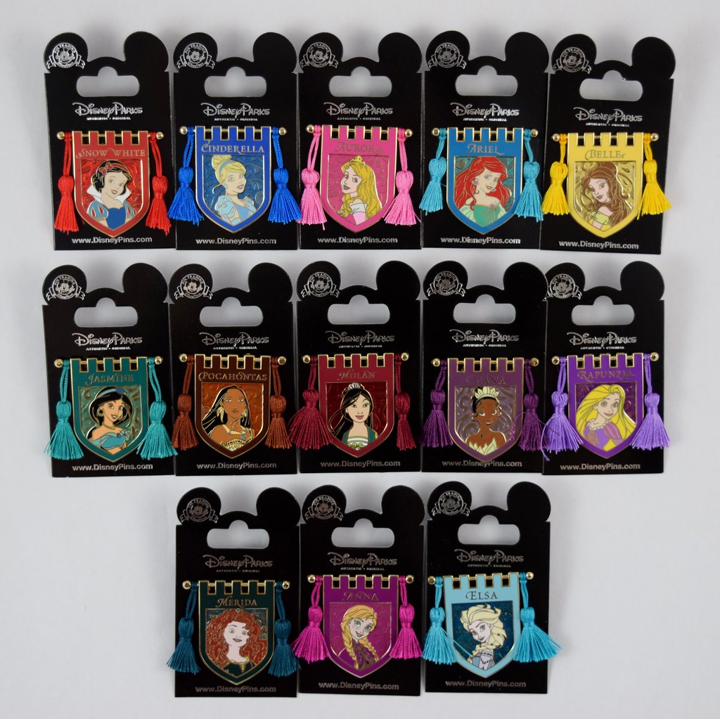 Disney Princess Banner Pins Complete Collection