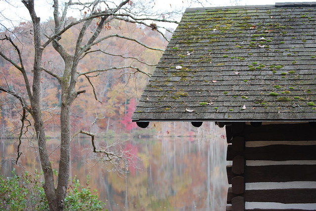 A crisp autumn morning November 7, 2013 outside cabin 2 at Fairy Stone State Park, Virginia
