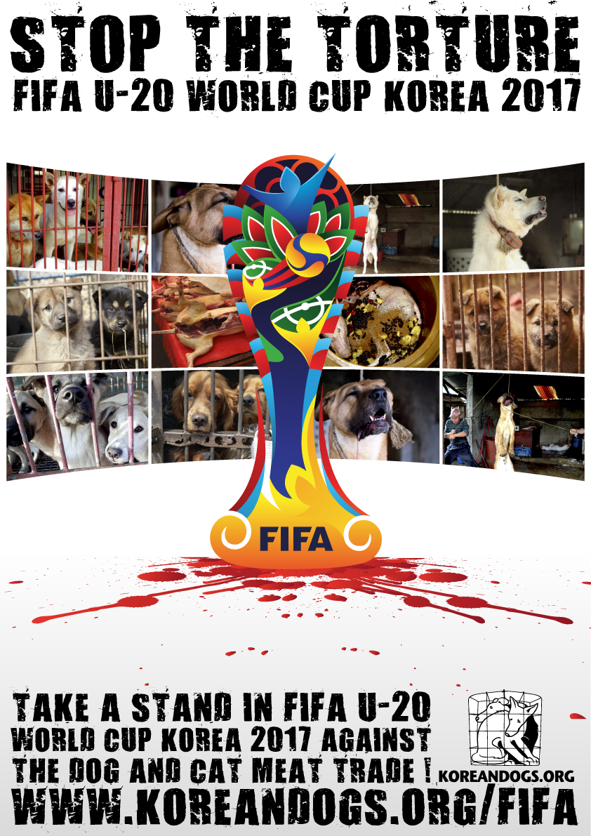 The Fédération Internationale de Football Association (FIFA) : Take a stand in FIFA U-20 World Cup Korea 2017 against the dog and cat meat trade!