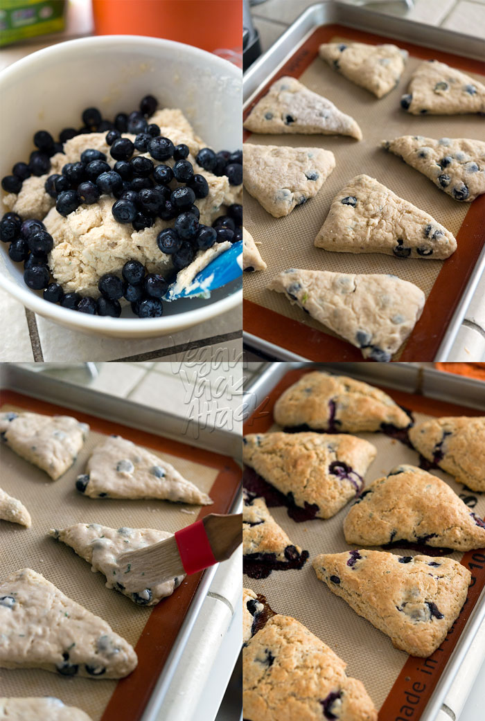 These Glazed Blueberry Mint Scones are the perfect Spring breakfast, paired with tea or a strong cup of coffee! Surprisingly easy-to-make, too. #Sweet4MotherNature Vegan, Soy-free, Dairy-free