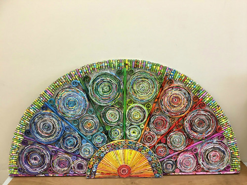 Abstract Paper Fan by Christine Donahue