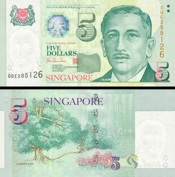 5 Dolárov Singapúr 1999, P39