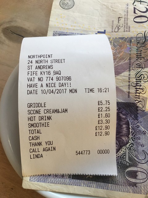 Northpoint Cafe, food bill