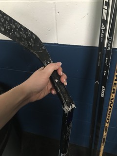 Broken hockey stick