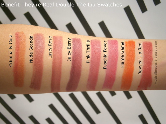 Benefit They're Real Double the Lip Lipstick Swatches