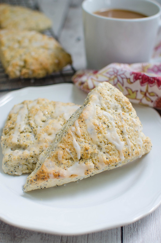 Lemon Poppy Seed Scones - tender scones with a delicious lemon glaze! They make the perfect breakfast!