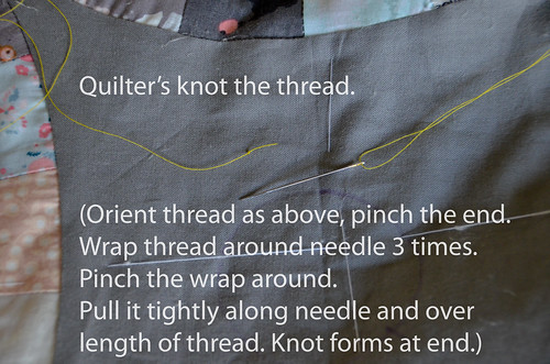 4. Quilter's knot the thread.