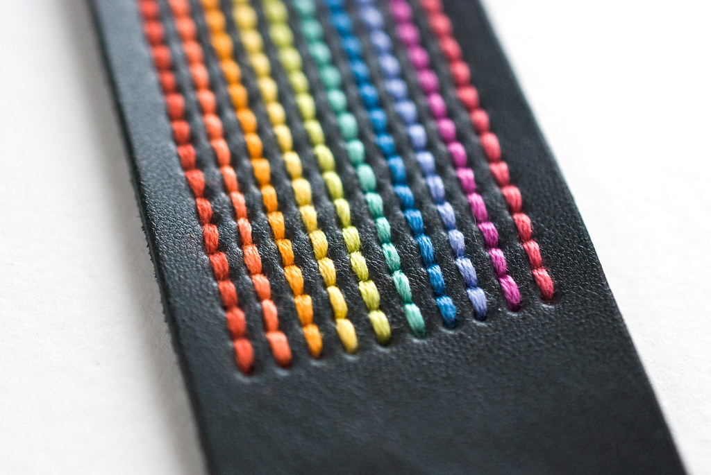 Rainbow-Stitched DMC Cuff Bracelet